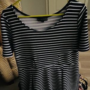 Large Ryan Wythe black and white stripped dress